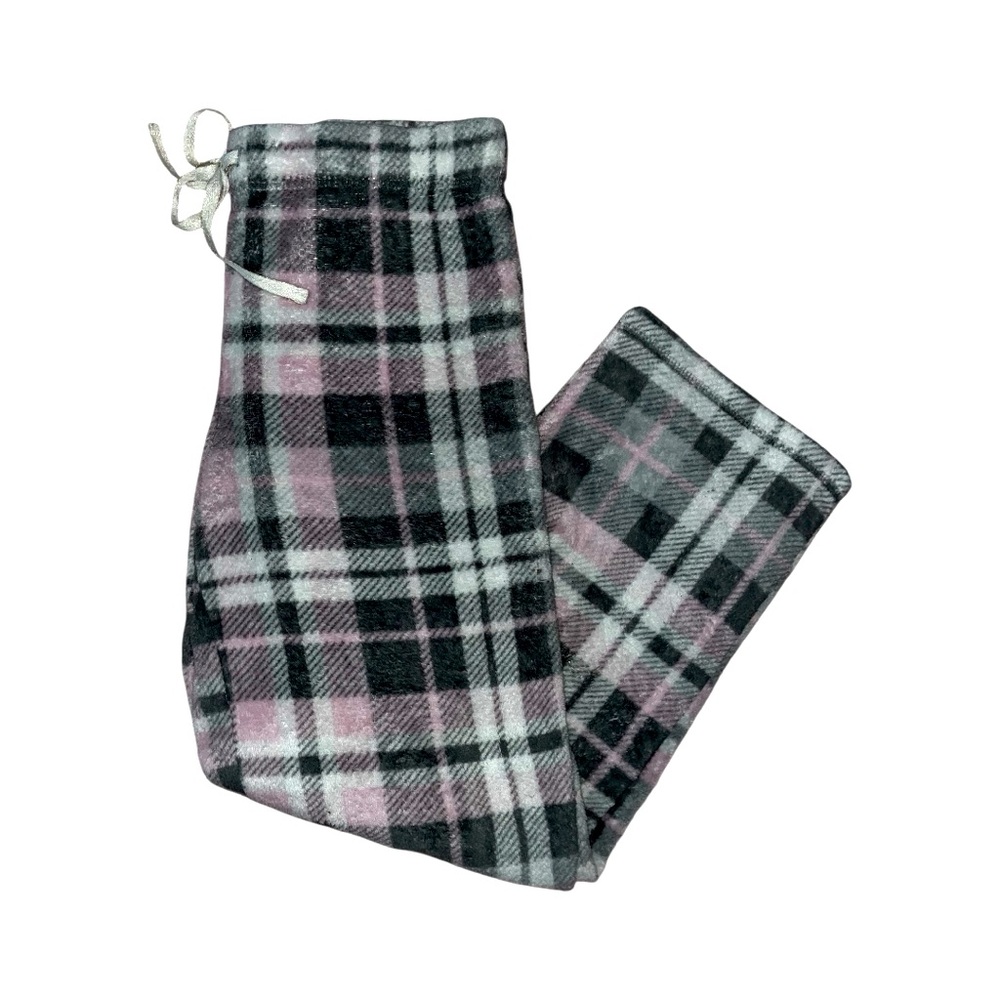 Soft pink plaid sweatpants from Secret Treasures